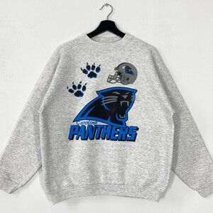 Vintage 90s Carolina Panthers Crewneck Sweatshirt, Carolina Football NFL Shirt